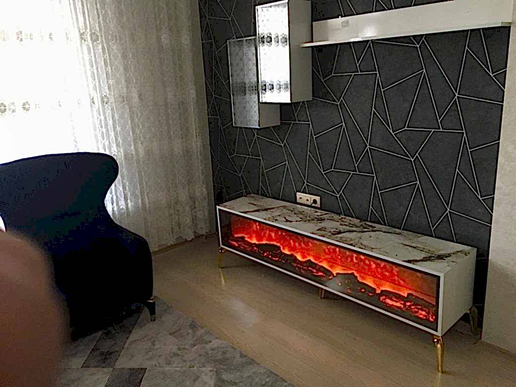 SWAN ŞÖMİNELİ TV ÜNİTESİ ( ELEKTRİKLİ )
